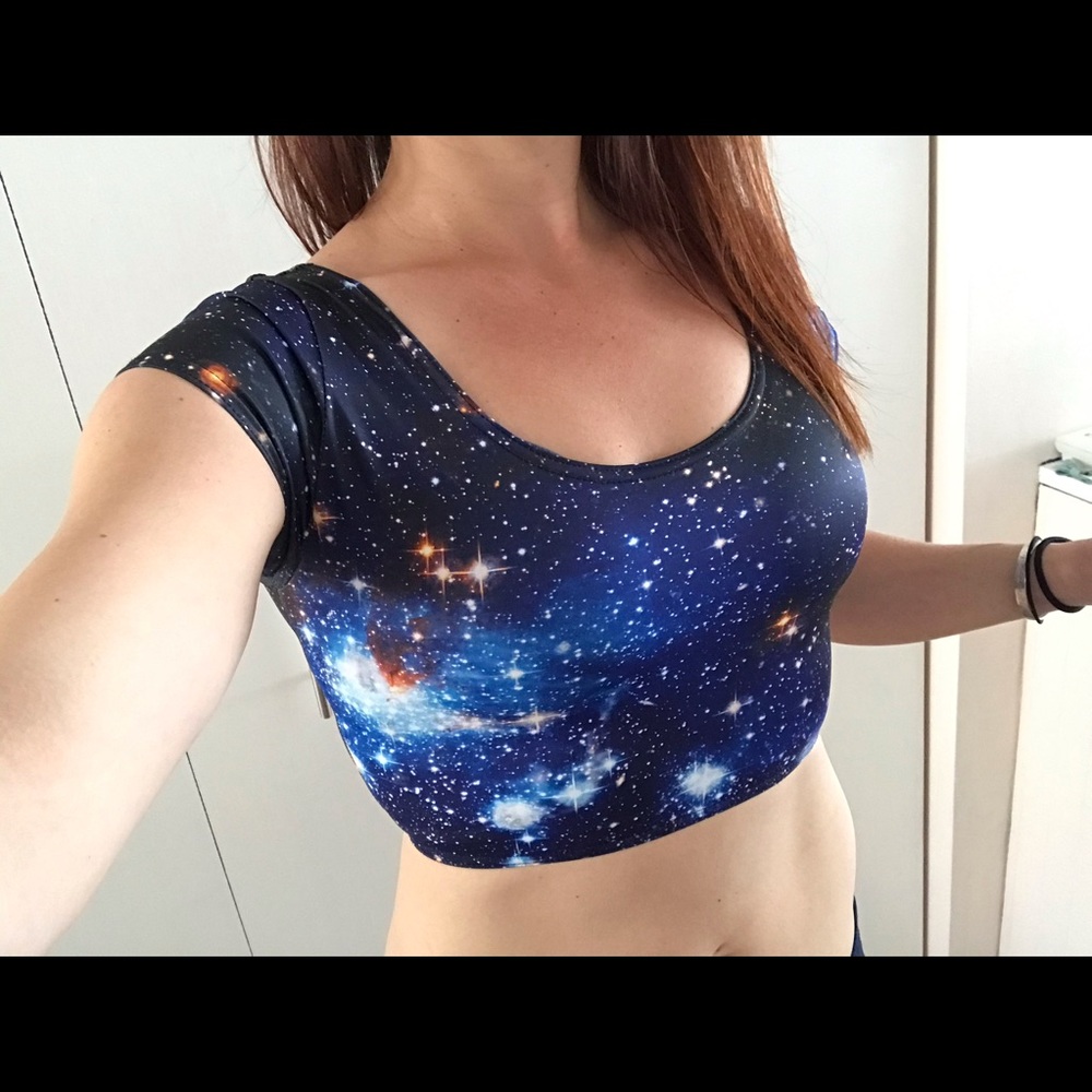 Black milk blue galaxy crop